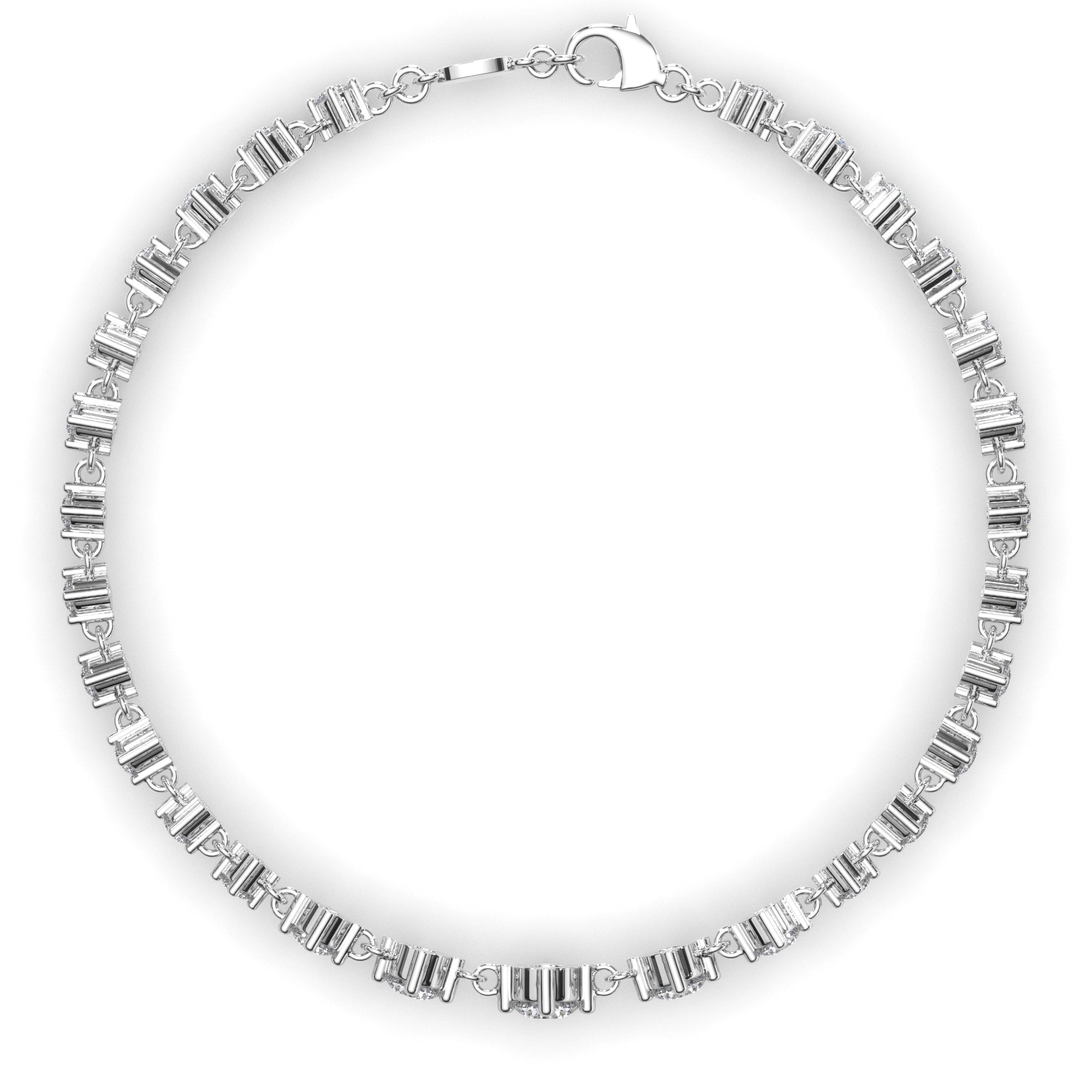 Round Brilliant Cut Laboratory Grown Diamond Tennis Bracelet