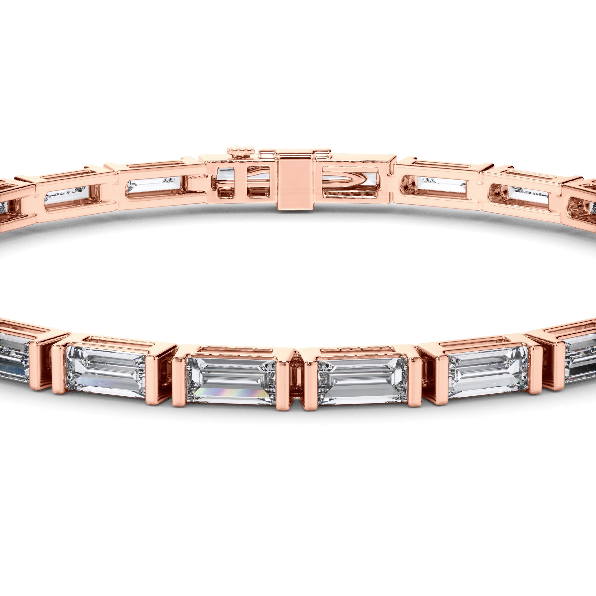 Baguette Cut Laboratory Grown Diamond Tennis Bracelet