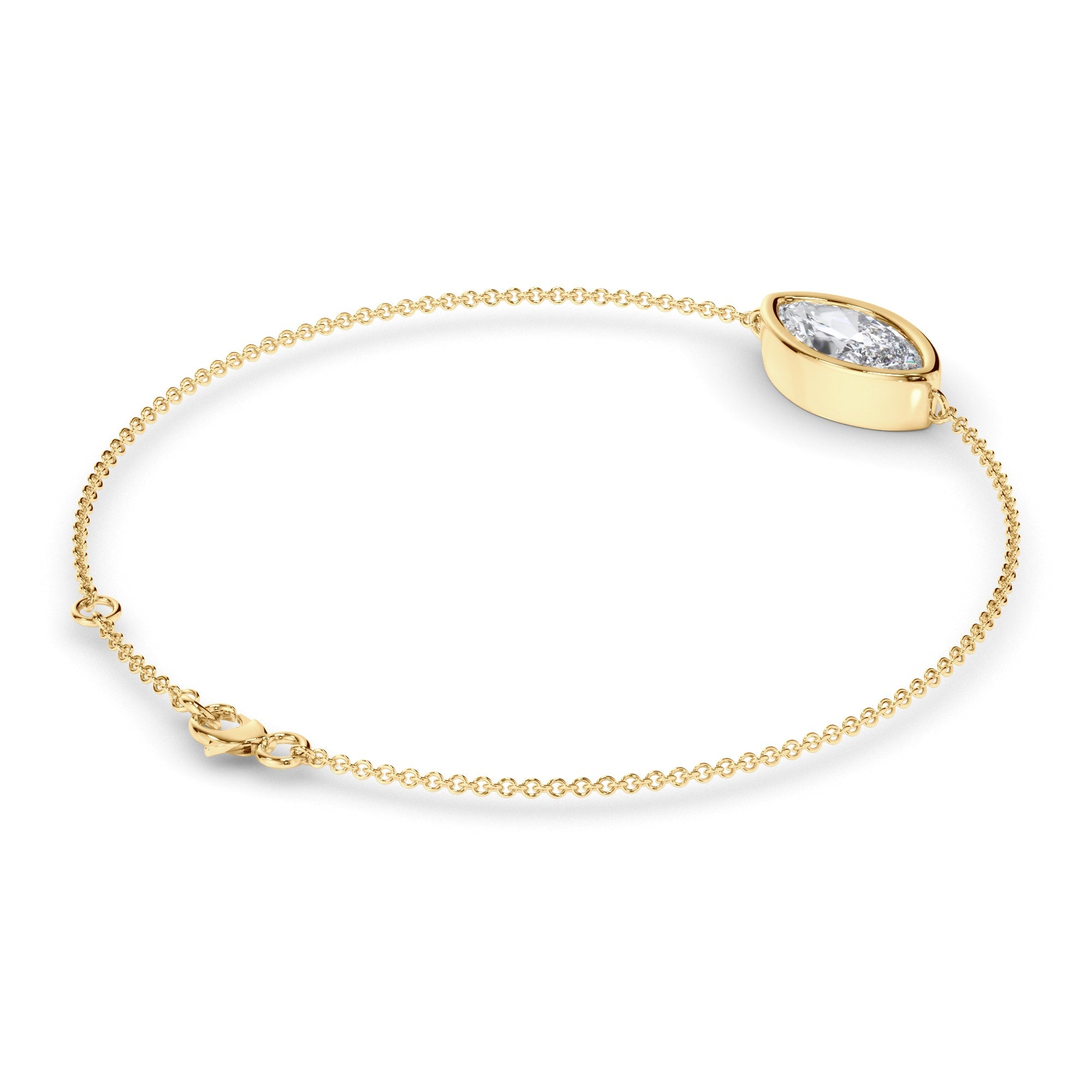 Marquise Cut Diamond Bezel Set Bracelet