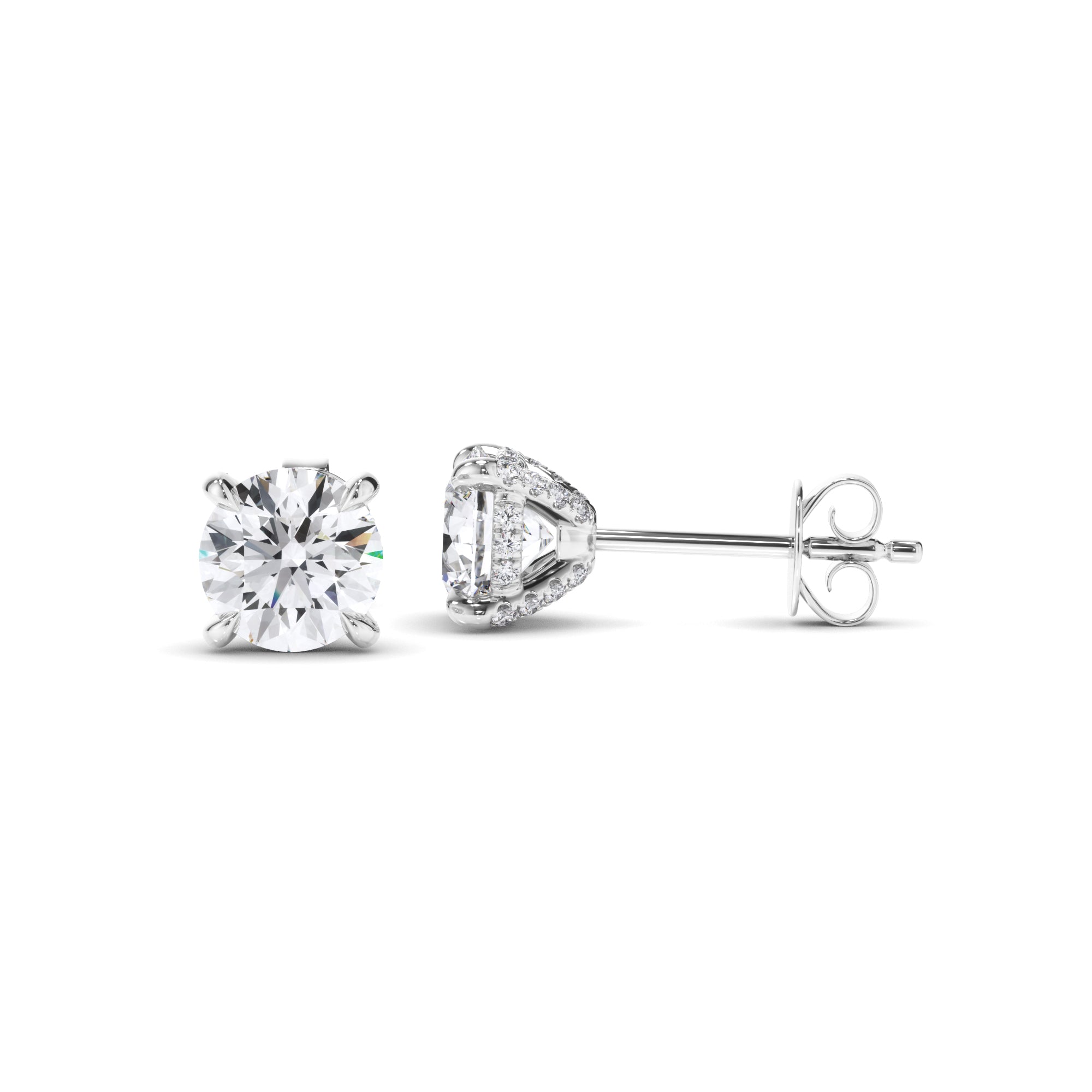 Round Brilliant Cut Diamond Stud Earrings