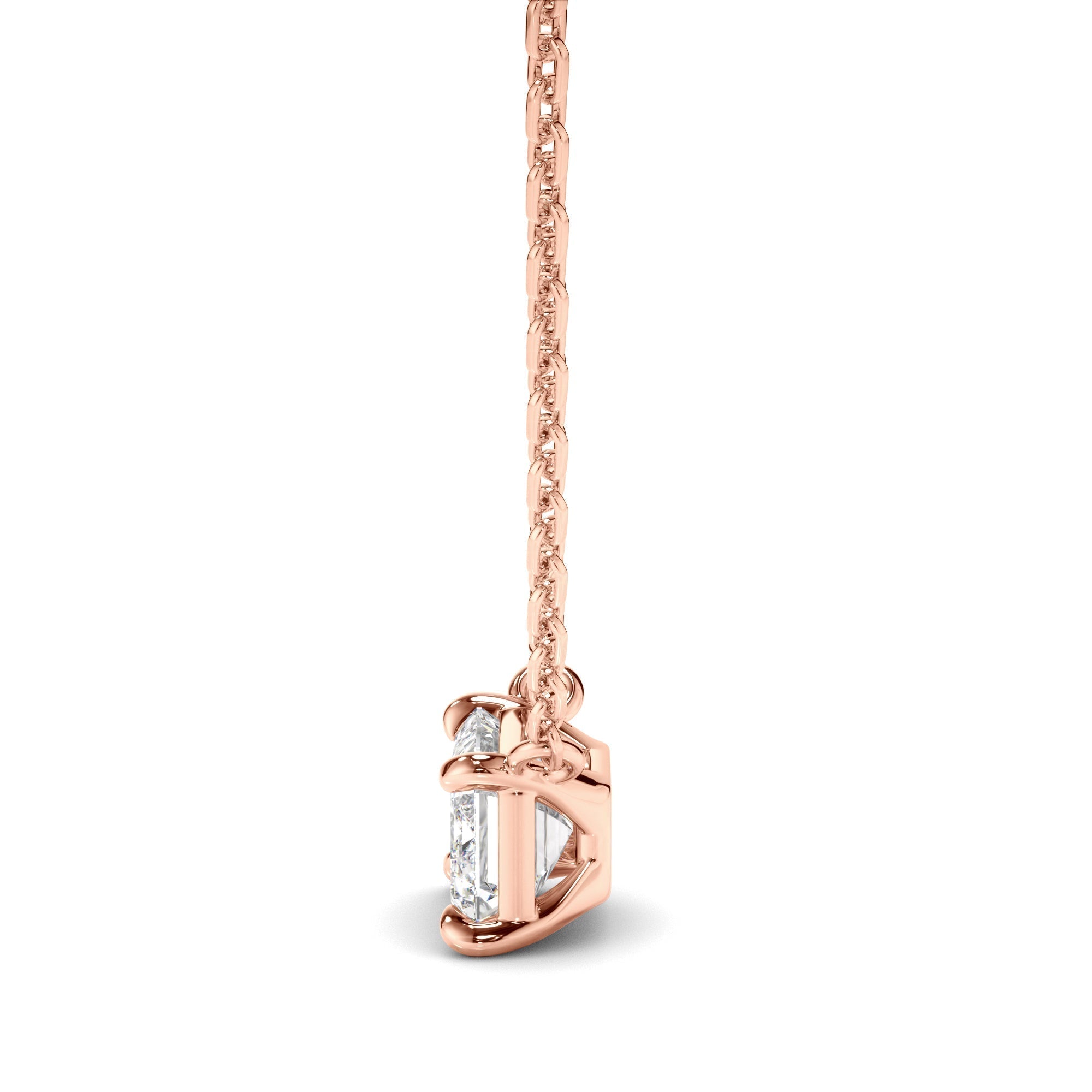 East West Emerald Cut Diamond Necklet