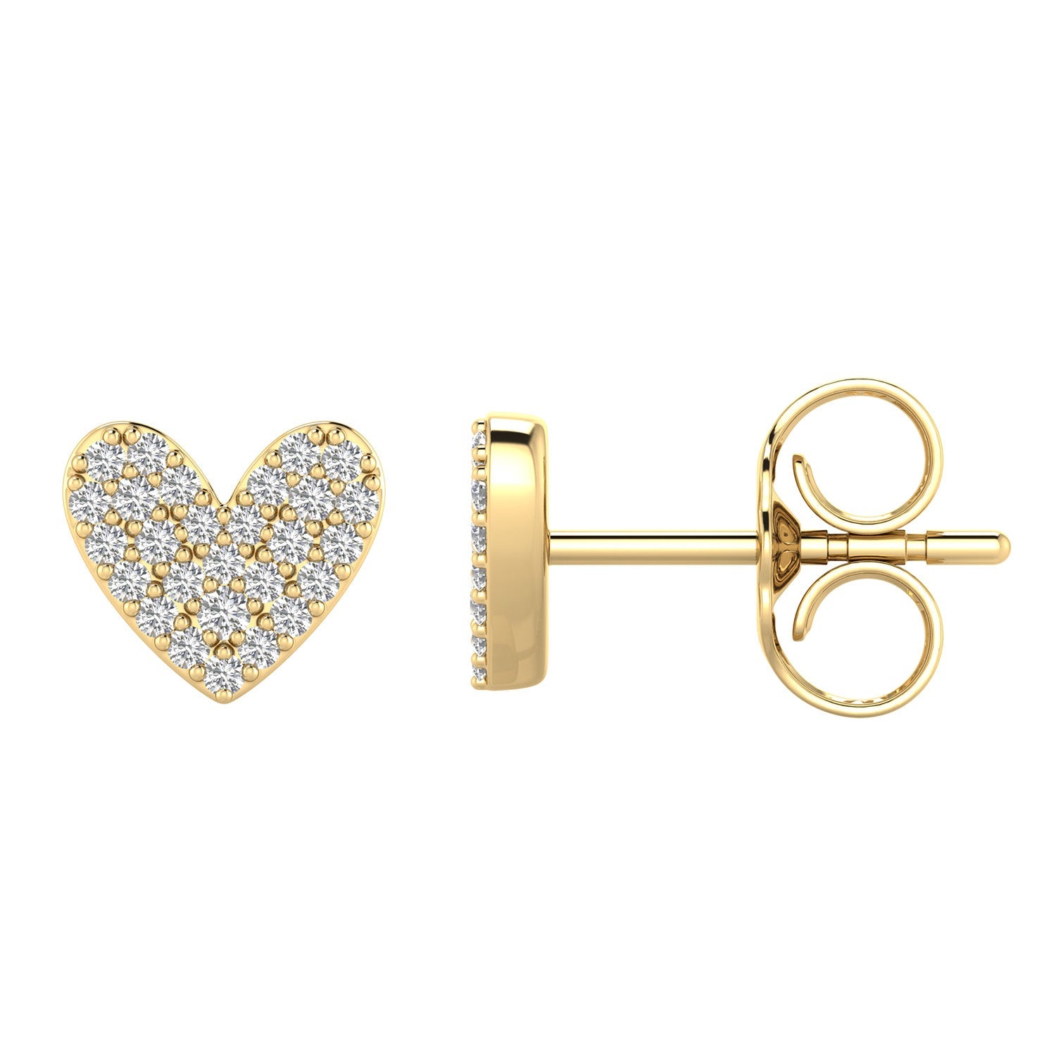 22K Gold Vermeil 0.20ct Lab Grown Diamond Heart Earrings