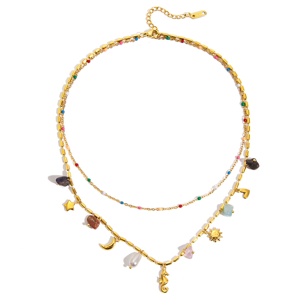 Harmony Bead Layered Necklace Gold
