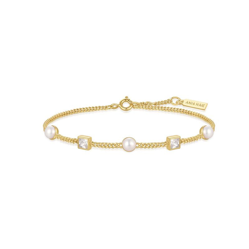 Ania Haie Zoom Stone & Pearl Bracelet Gold