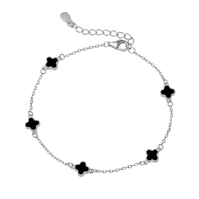 Petite Flora Link Bracelet Silver