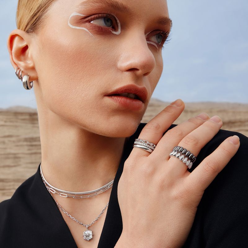 Ania Haie Mother of Pearl Star Necklace Silver