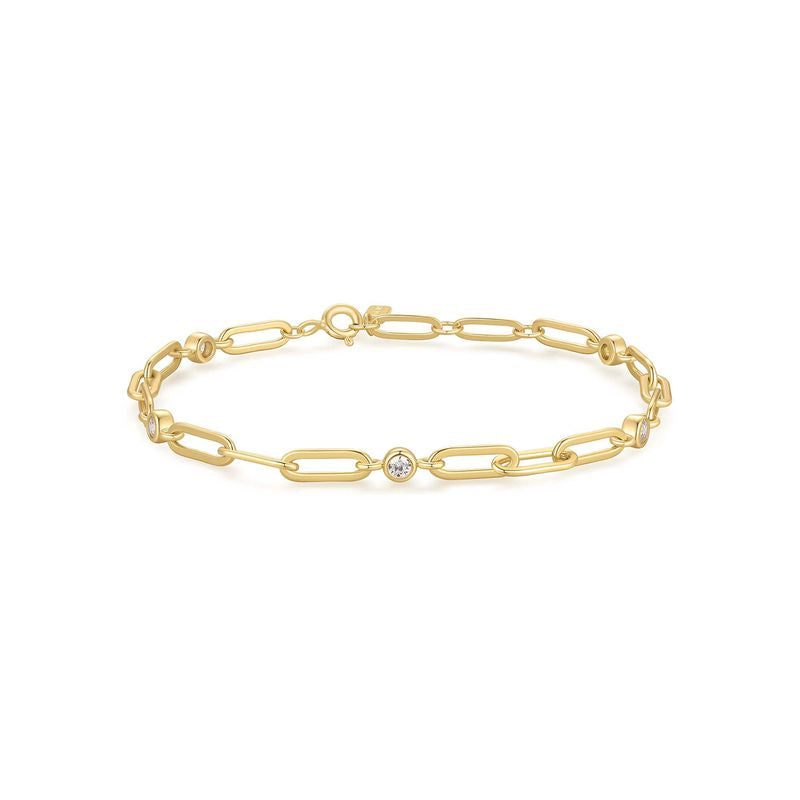 Ania Haie Paper Clip Chain Bracelet Gold