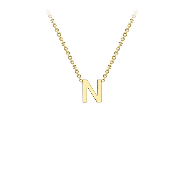 9ct Yellow Gold Initial Adjustable Letter Necklace 38/43cm