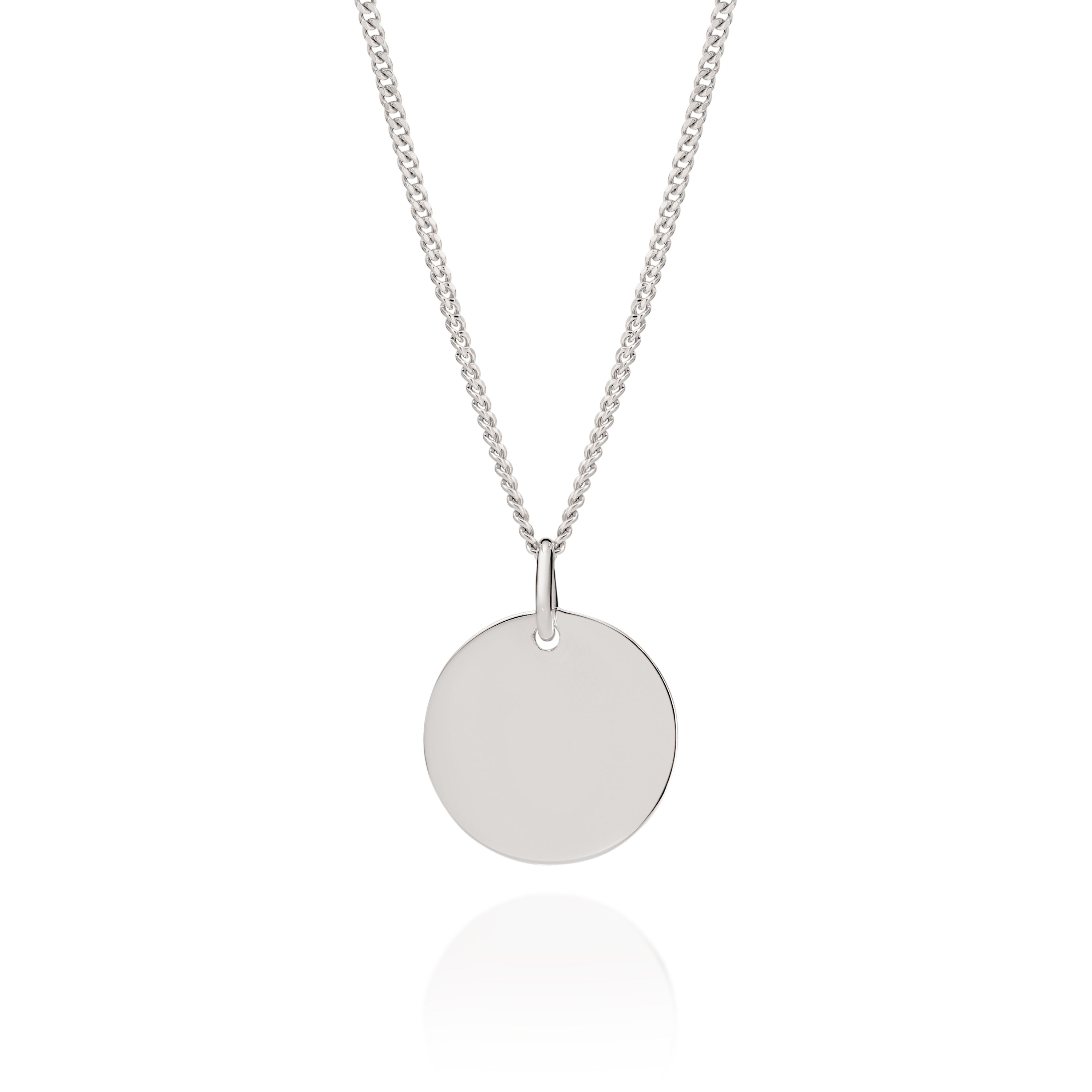 Sterling Silver 15mm Round Polished Disc Pendant