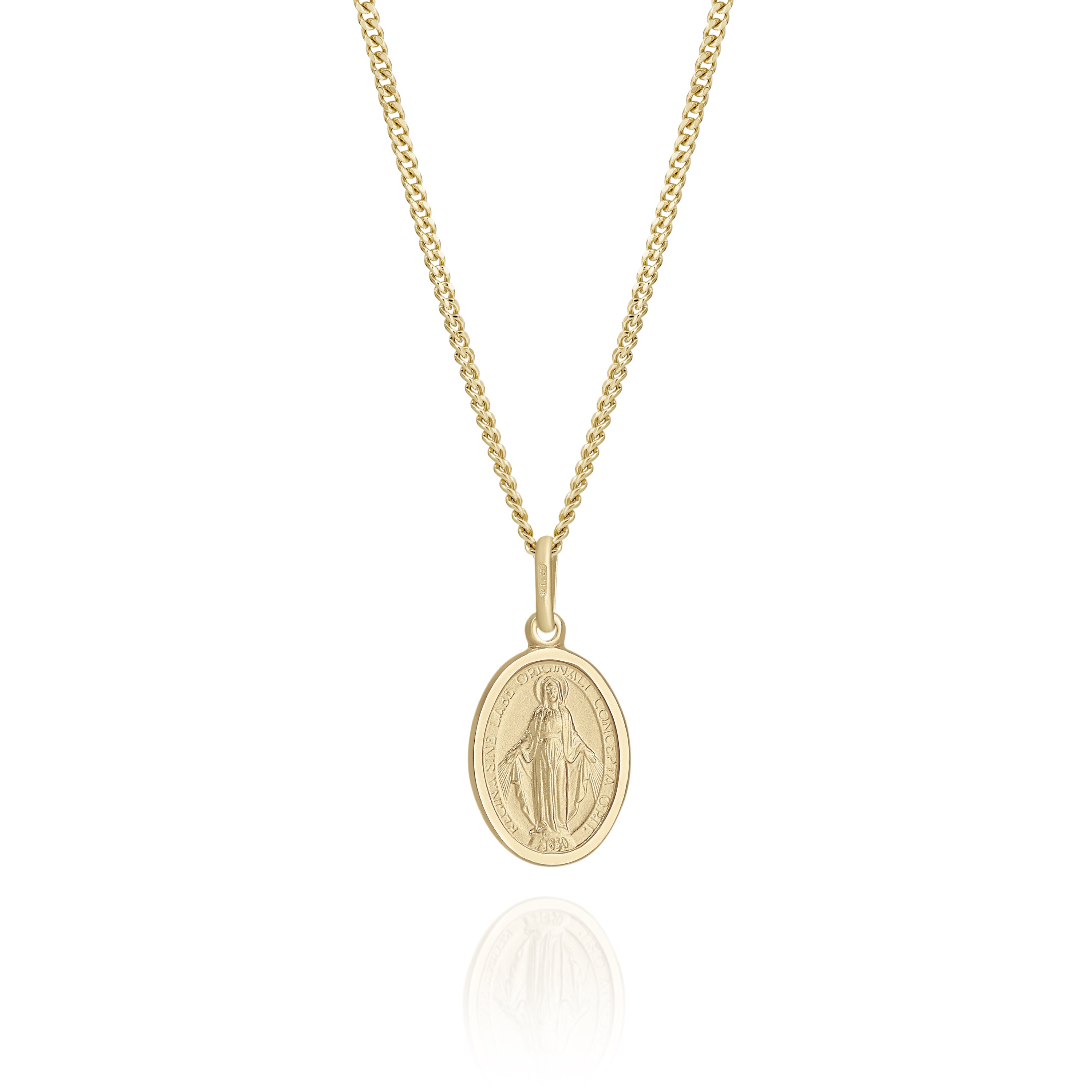 9ct Yellow Gold Oval Madonna Pendant
