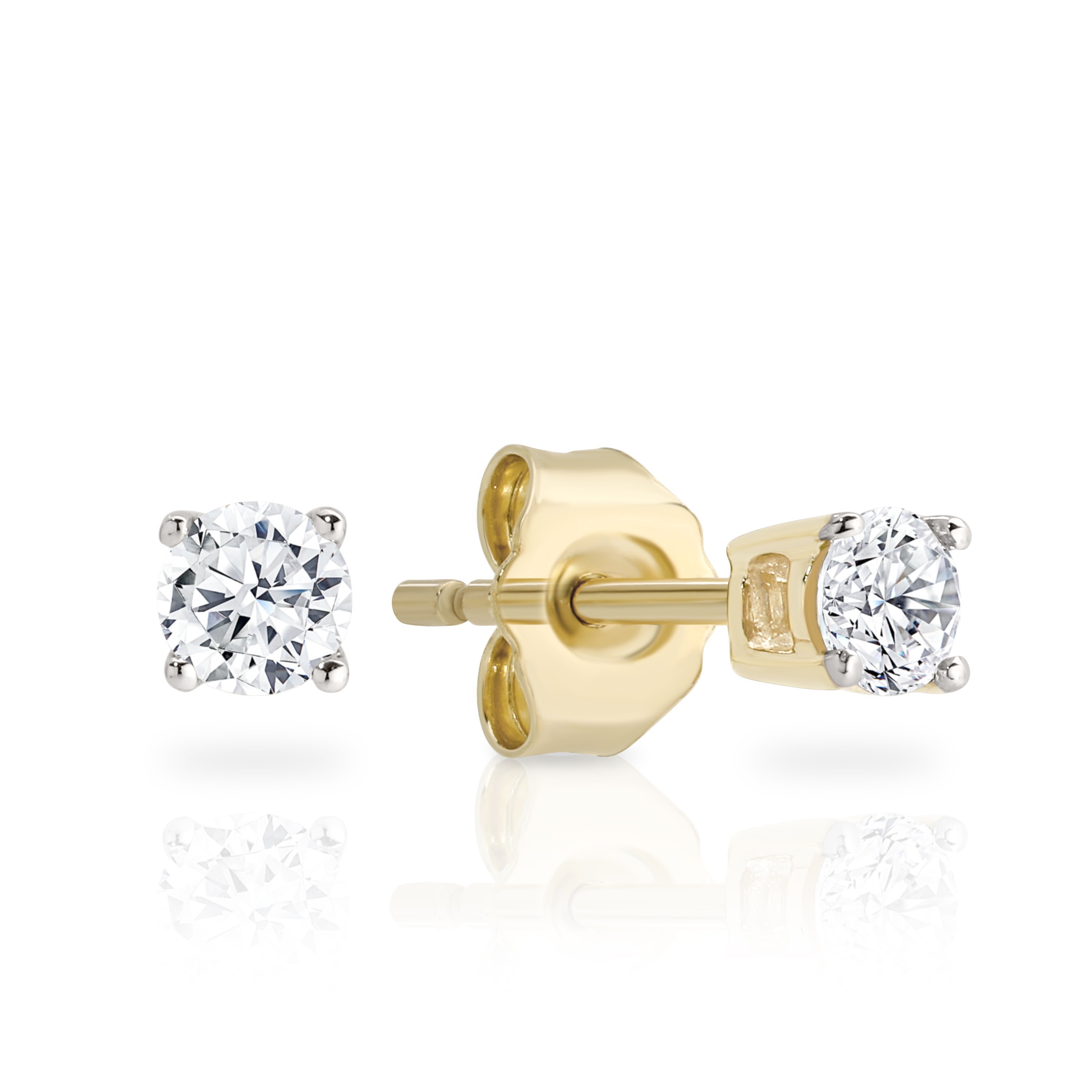 9ct yellow gold diamond stud earrings top