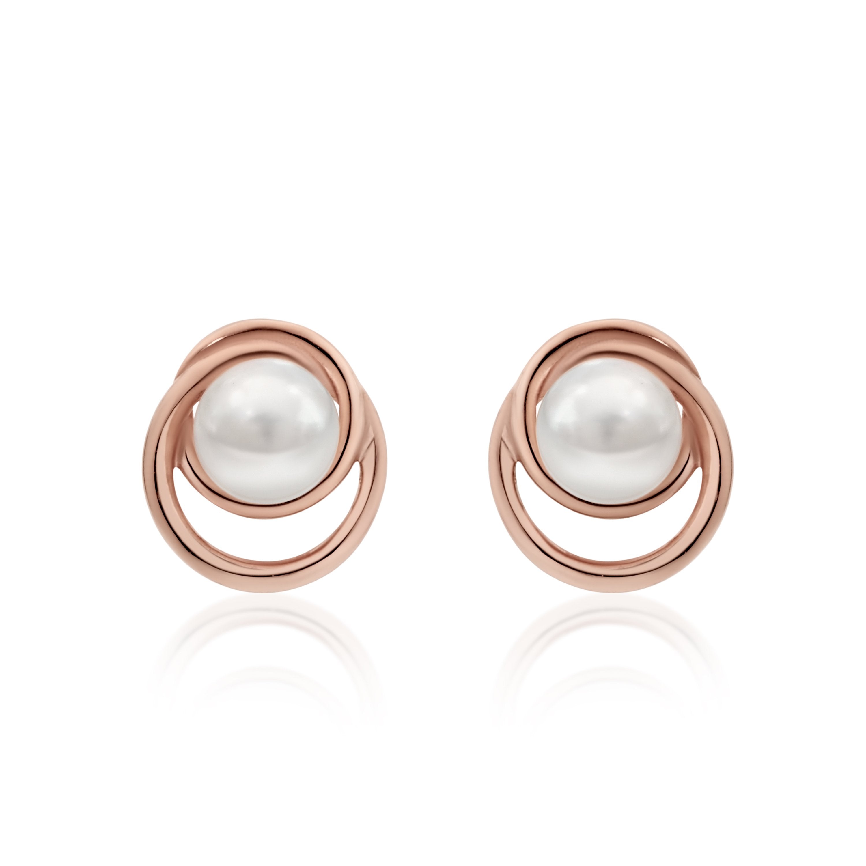 9Ct Rose Gold Freshwater Pearl Stud Earrings