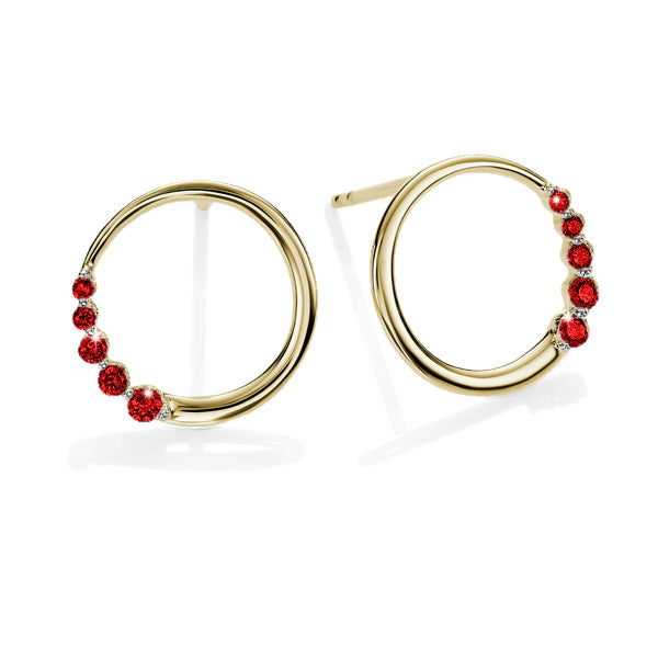 9k Solid Gold Open Round Stud Earrings